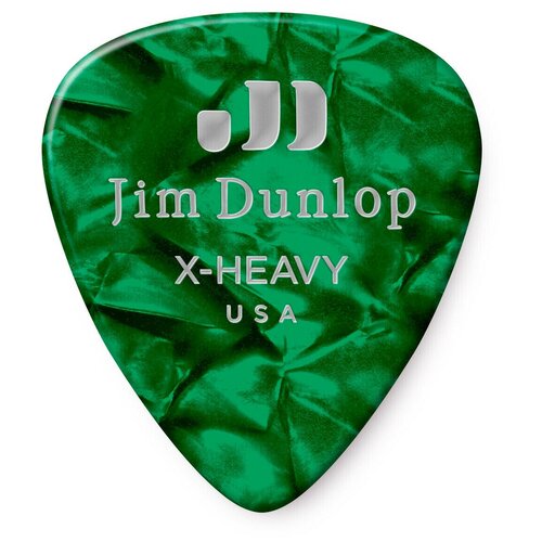 Медиаторы, очень жесткие, 12 шт. Dunlop Celluloid Green Pearloid Extra Heavy 483P12XH 12Pack