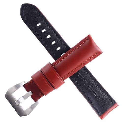 фото Ремешок для часов "bugert" 20 мм, натуральная кожа, l=20 см, коричневый, гладкий нет бренда