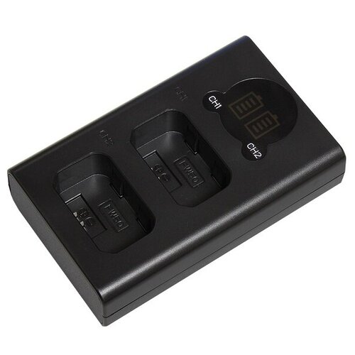 Двойное зарядное устройство DL-NP-FW50 для аккумулятора Sony FW50 micro- USB и Type-C с информационным индикатором