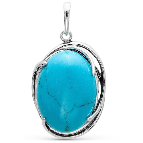 фото Подвеска красная пресня, бирюза синтетическая, голубой, серебряный