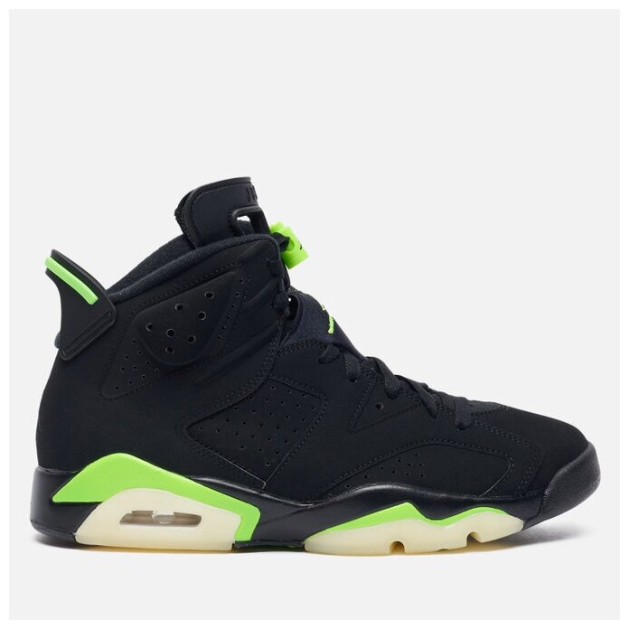 black and electric green jordans