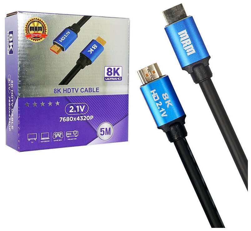 Шнур HDMI MRM 5м HDMI-HDMI 8K ULTRA HD 2.1 high speed силиконовый