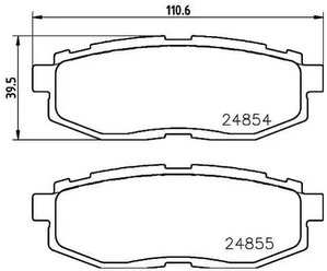 Дисковые тормозные колодки задние NISSHINBO NP7013 для Toyota, Subaru (4 шт.)