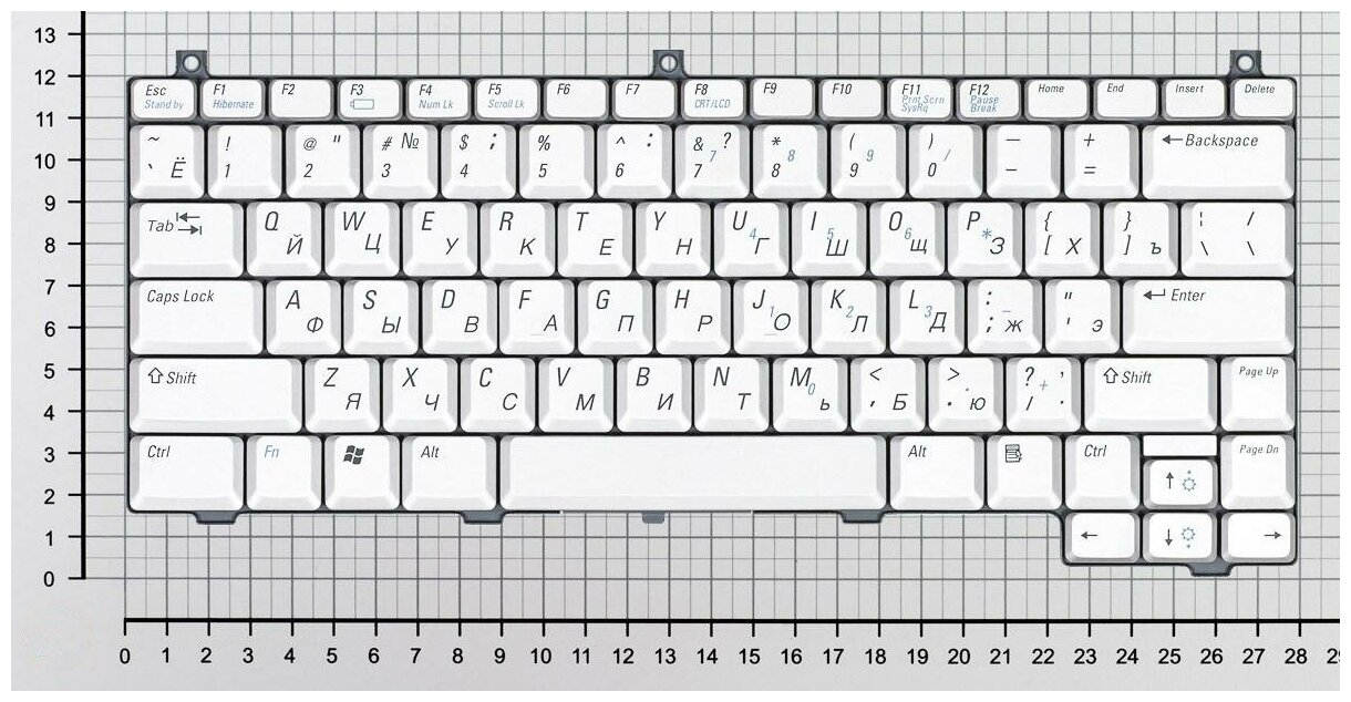 Клавиатура для ноутбука Dell 9JN858210R русская серебристая