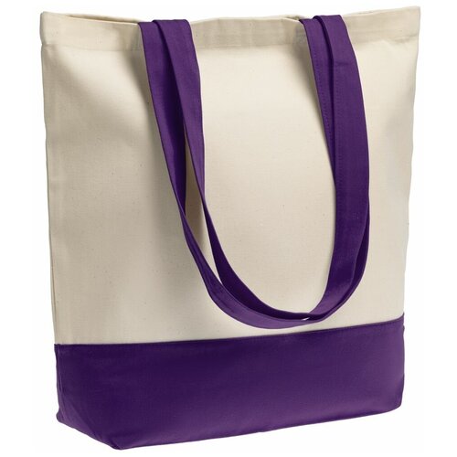 фото Холщовая сумка shopaholic, фиолетовая 43,5х40,5х14 см, ручки: 69х3 см хлопок 100% oasis