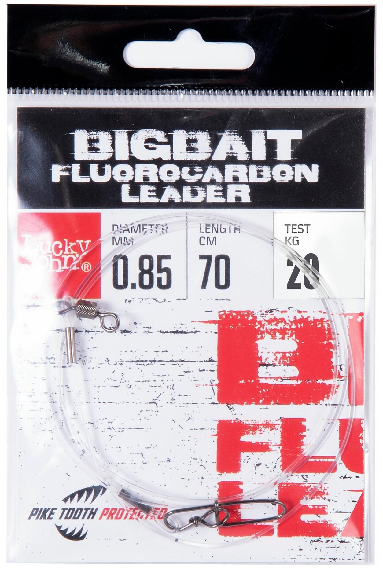 Поводки Fluorocarbon LJ BigBait d 0,85мм/28кг/70cm/1шт.