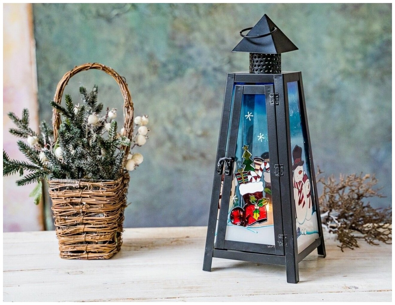 Фонарик новогодний калейдоскоп конический XXL, 16.5х43 см, Сигро (Sigro) 55-0053