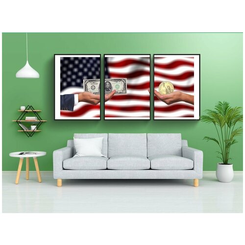 фото Набор модулных постеров для интерьера "соединенные штаты америки, доллар, бедные" 60x90 см. в тубусе, без рамки lotsprints