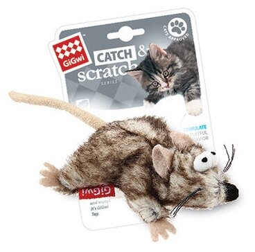 GiGwi Игрушка мышка с кошачей мятой 8 см , текстиль, 0,039 кг, 41422