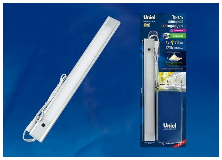 Мебельный светильник UNIEL (UL-00002881) ULI-F40-5W/4200K Sensor IP20 Silver - фотография № 8