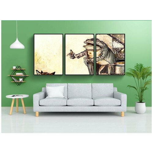 фото Набор модулных постеров для интерьера "книжная иллюстрация, литература, артур рэкхэм" 60x90 см. в тубусе, без рамки lotsprints