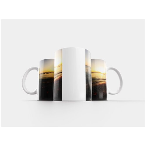 фото Кружка "морской берег, заход солнца, солнце" 320 мл lotsprints