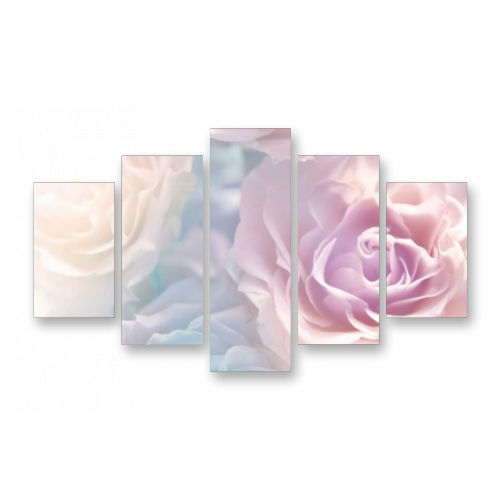 Модульная картина на холсте | Diva Kartina | Цветы. Крупные розы | 120X72 см