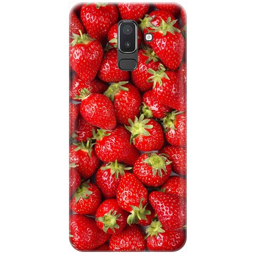 фото Re:pa накладка transparent для samsung galaxy j8 (2018) с принтом "клубника"