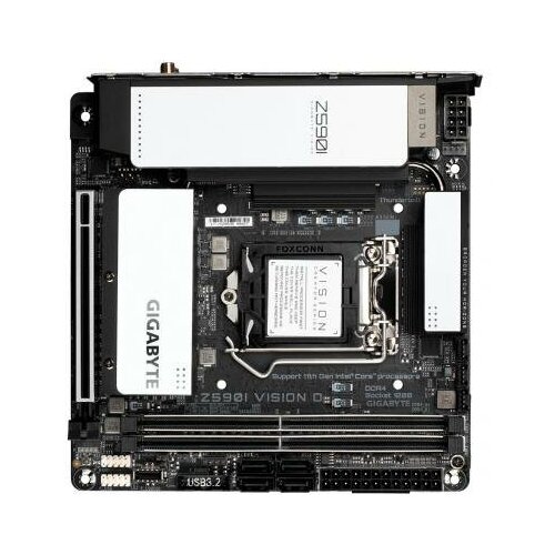 фото Gigabyte материнская плата gigabyte z590i vision d socket 1200 z590 2xddr4 1xpci-e 16x 4 mini-itx retail