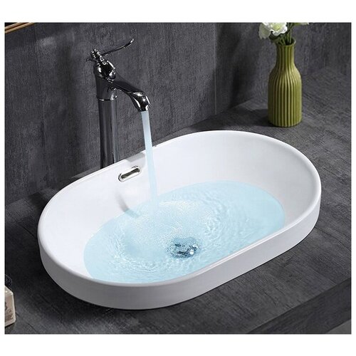 фото Раковина для ванной ceramalux 5006с с переливом, белый