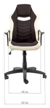 Компьютерное кресло Woodville Gamer игровое, обивка: искусственная кожа/текстиль, цвет: черный/бежевый - фотография № 8