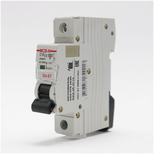 Выключатель автоматический AKEL ВА47-MCB-N-1P-C16-AC/HOME, 4 шт. tpn 1p n mini circuit breaker mcb 6a 10a 16a 20a 25a 32a din rail mounting miniature household air switch