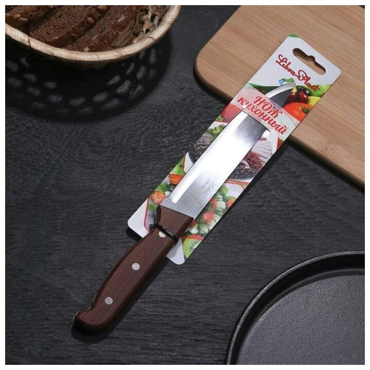 Libra Plast Нож кухонный «Классик», лезвие 16 см, деревянная рукоять - фотография № 2