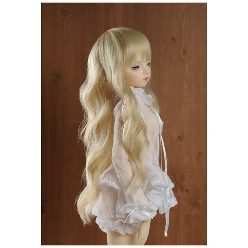 парик блонд омбре с чёлкой длинный Dollmore 8-9 Junsa HT Wig L.Blond (Парик блонд длинный с чёлкой размер 20-23 см для кукол Доллмор / Пуллип)