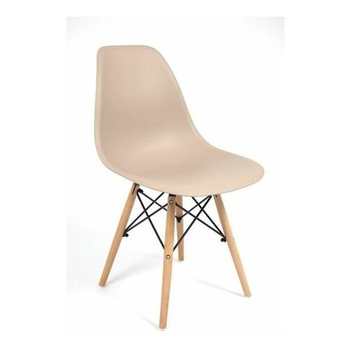 Стул пластиковый 622 Eames Beige-08 Red &Black бежевый