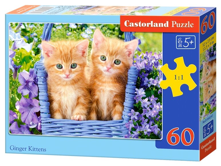 Пазл Castorland Puzzle Рыжие котята 60 деталей 32х23см B-066247 5+