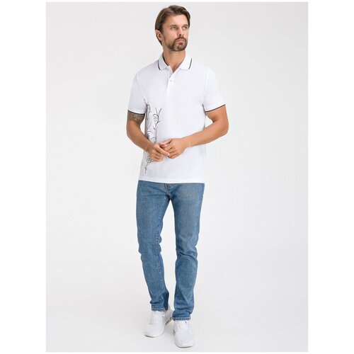 Мужская футболка-поло CaesarLeo COMFORT FIT Белая (M)