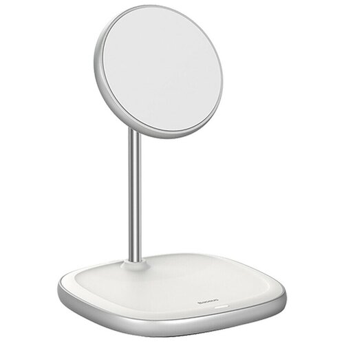 фото Беспроводное зарядное устройство xiaomi baseus swan magnetic desktop bracket wireless charger for iphone 12 standard version 15w white (bs-w519)