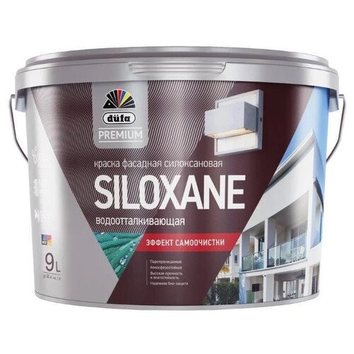 фото Краска силоксановая dufa premium siloxane влагостойкая моющаяся глубокоматовая белый 9 л 9 кг