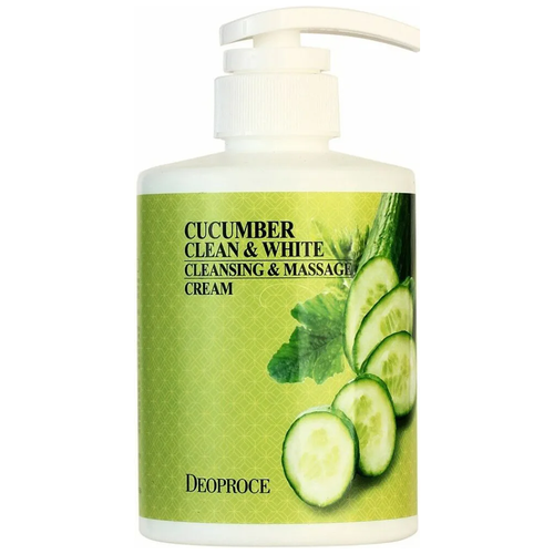 Крем для тела массажный очищающий с экстрактом огурца Deoproce Cucumber Clean & White Cleansing & Massage Cream, 450 мл
