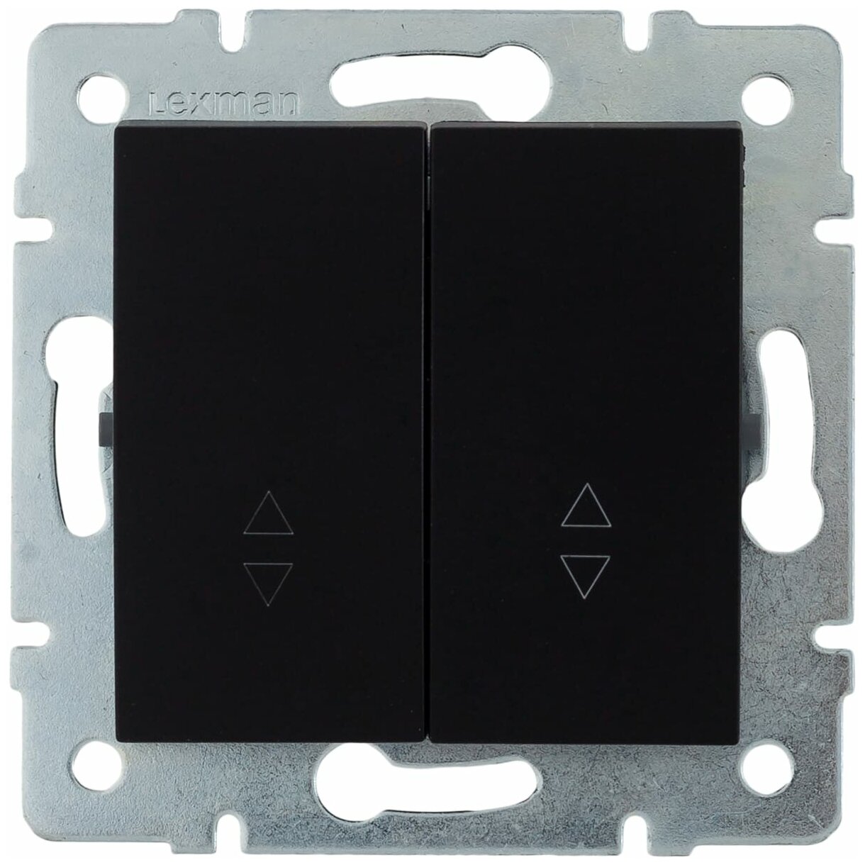 фото LEXMAN Переключатель встраиваемый Lexman Виктория 2 клавиши, цвет черный бархат матовый