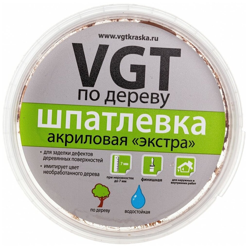 Шпатлевка VGT экстра махагон 0.3 кг - фотография № 8