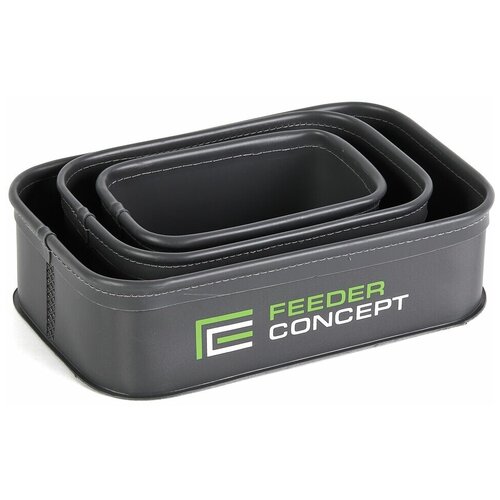 набор коробок емкостей для червей наживки 3шт матрешка Емкости для прикормки, насадок и аксессуаров Feeder Concept EVA 3шт. 01 набор (FC101B)