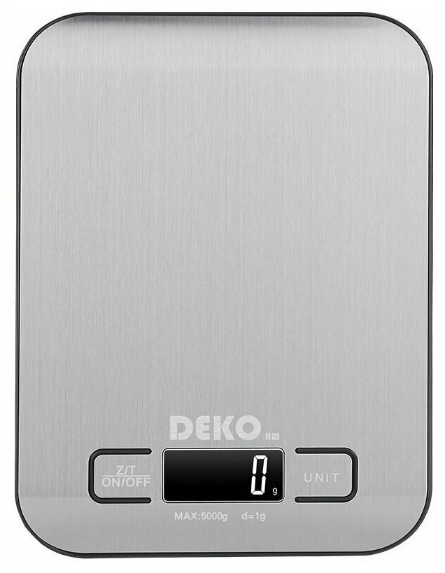 Весы кухонные DEKO DKKS02 электронные, с дисплеем, измеряемая масса до 5кг