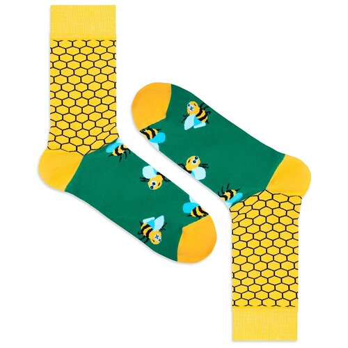 Носки с пчёлами Burning Heels - Bees - Green/Yellow 36-38