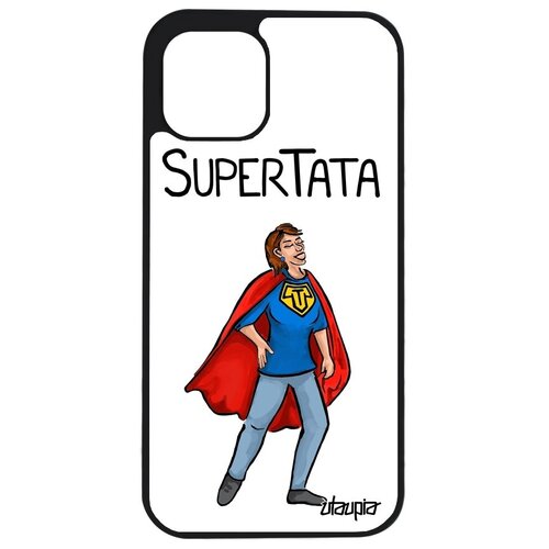 фото Защитный чехол на смартфон // apple iphone 12 pro // "супертетя" супергерой комикс, utaupia, белый
