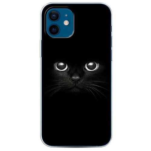 фото Силиконовый чехол "взгляд черной кошки" на apple iphone 12/12 pro / айфон 12/12 про case place