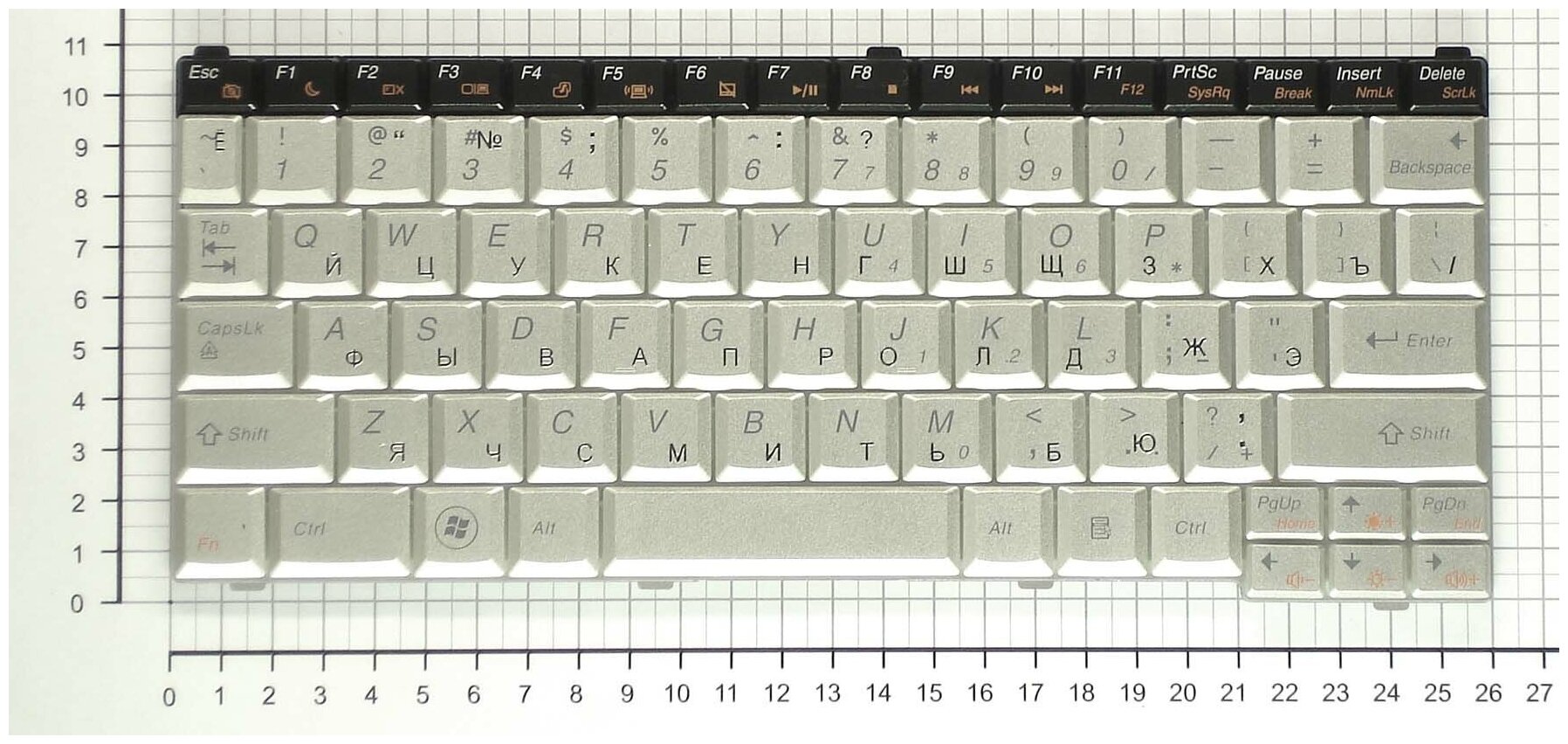 Клавиатура для ноутбука Lenovo AELL2700020 русская серебристая