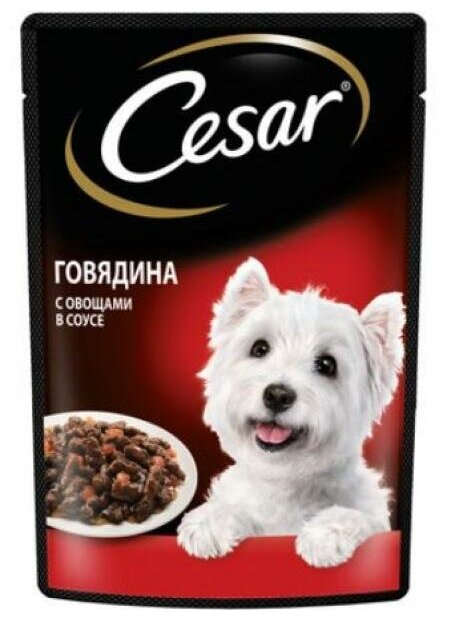 Cesar Паучи для взрослых собак, с говядиной и овощами в соусе 0.085 кг