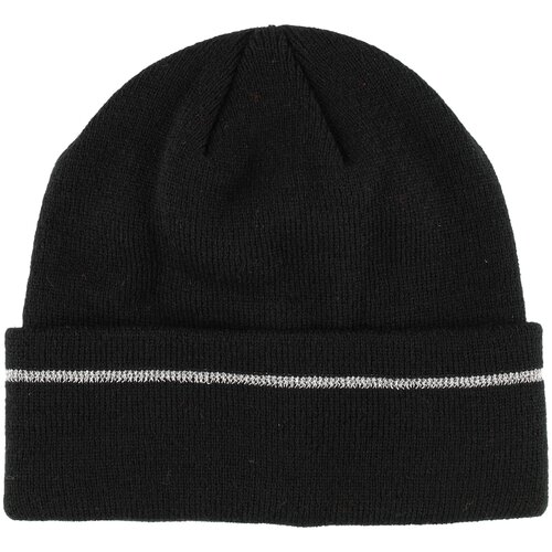 Шапка бини  Hat with reflective stripe black, размер one size, черный