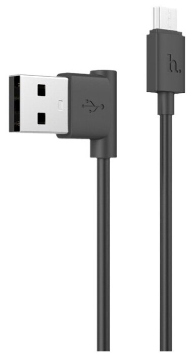 Кабель USB2.0 Am-microB Hoco UPM10 Black, угловой, черный - 1.2 метра