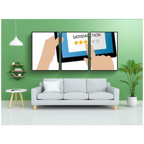 фото Набор модулных постеров для интерьера "удовлетворенность пользователей, отзывы пользователей, обратная связь" 60x90 см. в тубусе, без рамки lotsprints