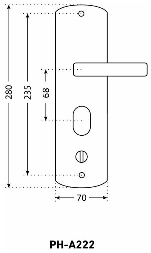Комплект ручек (2 шт) на планке для металлических дверей аллюр РН-А222-L универсальная левая