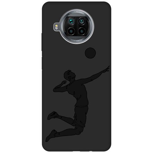 Матовый чехол Volleyball для Xiaomi Mi 10T Lite / Сяоми Ми 10Т Лайт с эффектом блика черный матовый soft touch силиконовый чехол на xiaomi mi 10t lite сяоми ми 10т лайт с 3d принтом cheshire cat черный