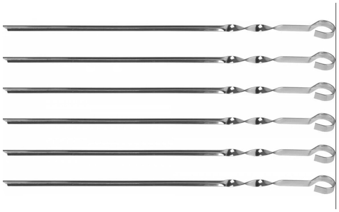 Набор угловых шампуров FireWood для шашлыка гриля барбекю 6 штук 50 см / шампура для отдыха - фотография № 5