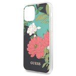 Чехол GUESS Flowers для iPhone 11 Pro Max, контрастный - изображение