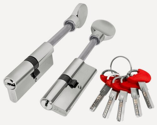 Изображение товара Цилиндровый механизм со штоком Fuaro D-PRO5007Tang100(65+10+25) (D-PRO507/100) CP хром, 5 ключей