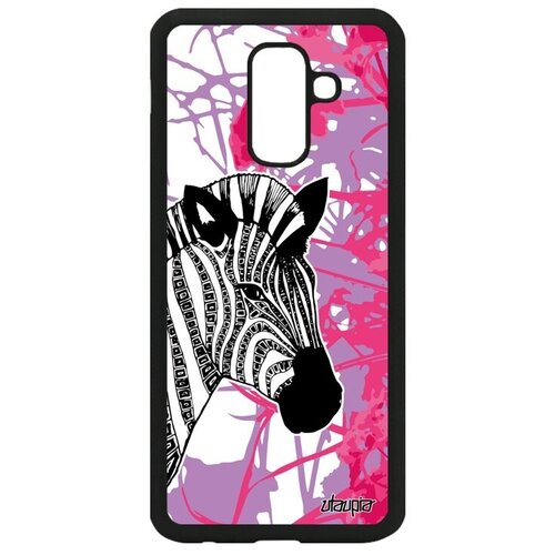 фото Чехол на телефон // galaxy a6 plus 2018 // "зебра" саванна полосатая, utaupia, розовый