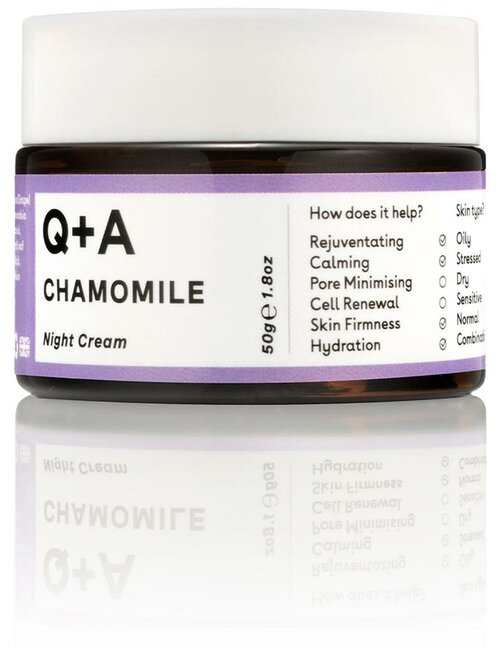 Q+A Night Cream Chamomile, 50g / Ночной крем для лица, 50g