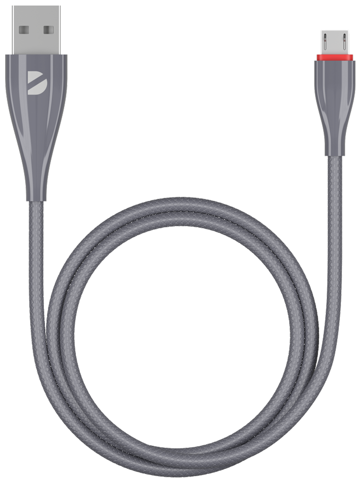 Кабель DEPPA Ceramic, USB A(m), micro USB B (m), 1м, серый [72286] - фото №1